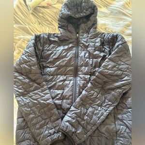Men's Gray Quilted Hooded Jacket